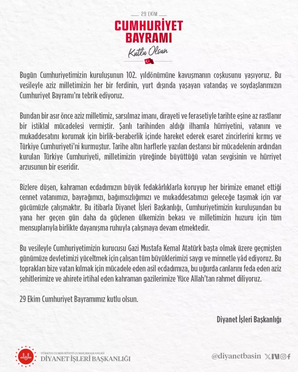 diyanet isleri baskanligindan 29 ekim cumhuriyet bayrami mesaji mPWTWp7c.jpg